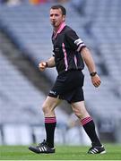 31 July 2022; Referee Kevin Corcoran during the TG4 All-Ireland Ladies Football Junior Championship Final match between Antrim and Fermanagh at Croke Park in Dublin. Photo by Piaras Ó Mídheach/Sportsfile