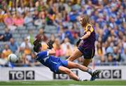 31 July 2022; Aisling Murphy of Wexford shoots at goal during the TG4 All-Ireland Ladies Football Intermediate Championship Final match between Laois and Wexford at Croke Park in Dublin. Photo by Ramsey Cardy/Sportsfile