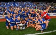 31 July 2022; The Laois team celebrate after the TG4 All-Ireland Ladies Football Intermediate Championship Final match between Laois and Wexford at Croke Park in Dublin. Photo by Ramsey Cardy/Sportsfile