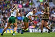 31 July 2022; Vikki Wall of Meath celebrates after scoring a point during the TG4 All-Ireland Ladies Football Senior Championship Final match between Kerry and Meath at Croke Park in Dublin. Photo by Piaras Ó Mídheach/Sportsfile