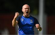 31 July 2022; Waterford head coach Danny Searle celebrates after his side's victory in the Extra.ie FAI Cup First Round match between St Patrick's Athletic and Waterford at Richmond Park in Dublin. Photo by Seb Daly/Sportsfile