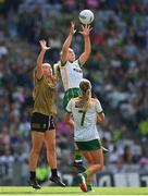 31 July 2022; Orlagh Lally of Meath in action against Paris McCarthy of Kerry during the TG4 All-Ireland Ladies Football Senior Championship Final match between Kerry and Meath at Croke Park in Dublin. Photo by Brendan Moran/Sportsfile