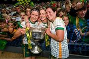 31 July 2022; Niamh O'Sullivan, left, and Shauna Ennis of Meath with Aideen Guy after the TG4 All-Ireland Ladies Football Senior Championship Final match between Kerry and Meath at Croke Park in Dublin. Photo by Ramsey Cardy/Sportsfile