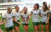 31 July 2022; Meath players, from left, Kelsey Nesbitt, Vikki Wall, Aoibhín Cleary, Emma Duggan, Orla Byrne celebrate after the TG4 All-Ireland Ladies Football Senior Championship Final match between Kerry and Meath at Croke Park in Dublin. Photo by Ramsey Cardy/Sportsfile