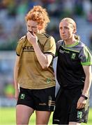 31 July 2022; Dejected Kerry player Louise Ní Mhuircheartaigh and selector Geraldine O'Shea after the TG4 All-Ireland Ladies Football Senior Championship Final match between Kerry and Meath at Croke Park in Dublin. Photo by Brendan Moran/Sportsfile