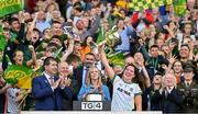 31 July 2022; Meath captain Shauna Ennis lifts the Brendan Martin Cup after the TG4 All-Ireland Ladies Football Senior Championship Final match between Kerry and Meath at Croke Park in Dublin. Photo by Brendan Moran/Sportsfile