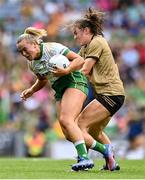 31 July 2022; Vikki Wall of Meath in action against Anna Galvin of Kerry the TG4 All-Ireland Ladies Football Senior Championship Final match between Kerry and Meath at Croke Park in Dublin. Photo by Piaras Ó Mídheach/Sportsfile