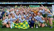 31 July 2022; The Meath team celebrate with the Brendan Martin cup after the TG4 All-Ireland Ladies Football Senior Championship Final match between Kerry and Meath at Croke Park in Dublin. Photo by Brendan Moran/Sportsfile