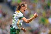 31 July 2022; Niamh O'Sullivan of Meath celebrates kicking a point during the TG4 All-Ireland Ladies Football Senior Championship Final match between Kerry and Meath at Croke Park in Dublin. Photo by Ramsey Cardy/Sportsfile
