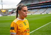 31 July 2022; Grainne McLaughlin of Antrim before the TG4 All-Ireland Ladies Football Junior Championship Final match between Antrim and Fermanagh at Croke Park in Dublin. Photo by Ramsey Cardy/Sportsfile