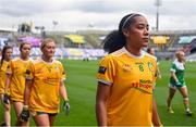31 July 2022; Lara Dahunsi of Antrim before the TG4 All-Ireland Ladies Football Junior Championship Final match between Antrim and Fermanagh at Croke Park in Dublin. Photo by Ramsey Cardy/Sportsfile