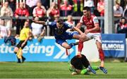 31 July 2022; Darragh Power of Waterford and Ronan Coughlan of St Patrick's Athletic during the Extra.ie FAI Cup First Round match between St Patrick's Athletic and Waterford at Richmond Park in Dublin. Photo by Seb Daly/Sportsfile