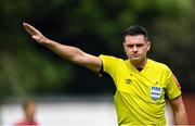 31 July 2022; Referee Robert Hennessy during the Extra.ie FAI Cup First Round match between St Patrick's Athletic and Waterford at Richmond Park in Dublin. Photo by Seb Daly/Sportsfile