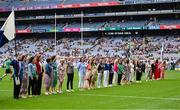 31 July 2022; The Waterford Jubilee teams from 1997 and 1998 are introduced before the TG4 All-Ireland Ladies Football Championship Finals at Croke Park in Dublin. Photo by Brendan Moran/Sportsfile