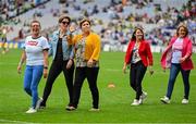 31 July 2022; The Monaghan Jubilee teams from 1997 and 1998 are introduced before the TG4 All-Ireland Ladies Football Championship Finals at Croke Park in Dublin. Photo by Brendan Moran/Sportsfile