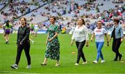 31 July 2022; The Monaghan Jubilee teams from 1997 and 1998 are introduced before the TG4 All-Ireland Ladies Football Championship Finals at Croke Park in Dublin. Photo by Brendan Moran/Sportsfile