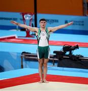 1 August 2022; Eamon Montgomery of Northern Ireland competing in the men's floor final at Arena Birmingham in Birmingham, England. Photo by Paul Greenwood/Sportsfile