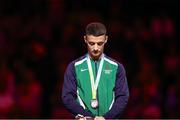 1 August 2022; Rhys McClenaghan of Northern Ireland with his Silver medal after competing in the men's pommel horse final at Arena Birmingham in Birmingham, England. Photo by Paul Greenwood/Sportsfile