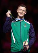 1 August 2022; Rhys McClenaghan of Northern Ireland with his Silver medal after competing in the men's pommel horse final at Arena Birmingham in Birmingham, England. Photo by Paul Greenwood/Sportsfile