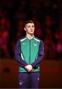 1 August 2022; Rhys McClenaghan of Northern Ireland before collecting his Silver medal after competing in the men's pommel horse final at Arena Birmingham in Birmingham, England. Photo by Paul Greenwood/Sportsfile