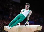 1 August 2022; Rhys McClenaghan of Northern Ireland competing in the men's pommel horse final at Arena Birmingham in Birmingham, England. Photo by Paul Greenwood/Sportsfile