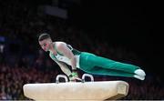 1 August 2022; Rhys McClenaghan of Northern Ireland competing in the men's pommel horse final at Arena Birmingham in Birmingham, England. Photo by Paul Greenwood/Sportsfile