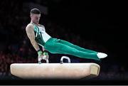 1 August 2022; Rhys McClenaghan of Northern Ireland competing in the men's pommel horse final at Arena Birmingham in Birmingham, England. Photo by Paul Greenwood/Sportsfile