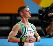 1 August 2022; Rhys McClenaghan of Northern Ireland after competing in the men's pommel horse final at Arena Birmingham in Birmingham, England. Photo by Paul Greenwood/Sportsfile