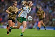 31 July 2022; Mary Kate Lynch of Meath in action against Danielle O'Leary of Kerry during the TG4 All-Ireland Ladies Football Senior Championship Final match between Kerry and Meath at Croke Park in Dublin. Photo by Brendan Moran/Sportsfile