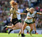 31 July 2022; Louise Ní Mhuircheartaigh of Kerry scores her side's first goal during the TG4 All-Ireland Ladies Football Senior Championship Final match between Kerry and Meath at Croke Park in Dublin. Photo by Brendan Moran/Sportsfile