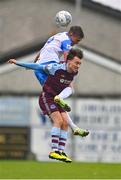 1 August 2022; Darragh Markey of Drogheda United in action against Evan Caffrey of UCD during the SSE Airtricity League Premier Division match between Drogheda United and UCD at Head in the Game Park in Drogheda, Louth. Photo by Ben McShane/Sportsfile