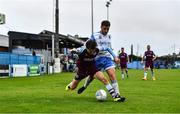 1 August 2022; Darragh Markey of Drogheda United in action against Alex Dunne of UCD during the SSE Airtricity League Premier Division match between Drogheda United and UCD at Head in the Game Park in Drogheda, Louth. Photo by Ben McShane/Sportsfile