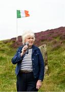 1 August 2022; Ulster Camogie chairperson Deidre McGrath speaks before the M. Donnelly GAA All-Ireland Poc Fada Finals at Cooley Mountains in Louth. Photo by Harry Murphy/Sportsfile