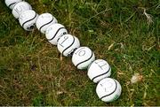 1 August 2022; Numbered sliotars are seen before the M. Donnelly GAA All-Ireland Poc Fada Finals at Cooley Mountains in Louth. Photo by Harry Murphy/Sportsfile