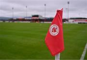 30 July 2022; A Sligo Rovers crest is seen on a corner flag before the SSE Airtricity Women's National League match between Sligo Rovers and Shelbourne at The Showgrounds in Sligo. Photo by Ben McShane/Sportsfile