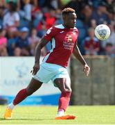 31 July 2022; Harlain Mbayo of Cobh Ramblers during the Extra.ie FAI Cup First Round match between Cobh Ramblers and Cork City at St Colman's Park in Cobh, Cork. Photo by Michael P Ryan/Sportsfile