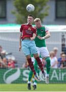 31 July 2022; James O'Leary of Cobh Ramblers in action against Kevin O'Connor of Cork City during the Extra.ie FAI Cup First Round match between Cobh Ramblers and Cork City at St Colman's Park in Cobh, Cork. Photo by Michael P Ryan/Sportsfile