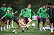 3 August 2022; Lee Grace, left, and Rory Gaffney during a Shamrock Rovers squad training session at Roadstone Sports Club in Dublin. Photo by David Fitzgerald/Sportsfile
