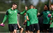 3 August 2022; Dylan Watts, left, during a Shamrock Rovers squad training session at Roadstone Sports Club in Dublin. Photo by David Fitzgerald/Sportsfile