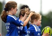 3 August 2022; Aisling McNally, left, and Lucy Bennett during a Leinster Rugby Inclusion Camp at North Kildare Rugby Club in Kilcock, Kildare. Photo by Harry Murphy/Sportsfile