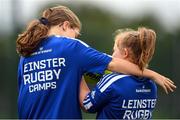 3 August 2022; Aisling McNally, left, and Lucy Bennett during a Leinster Rugby Inclusion Camp at North Kildare Rugby Club in Kilcock, Kildare. Photo by Harry Murphy/Sportsfile
