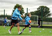 3 August 2022; Shane Fahy, right, and Robert Griffin during a Leinster Rugby Inclusion Camp at North Kildare Rugby Club in Kilcock, Kildare. Photo by Harry Murphy/Sportsfile