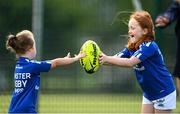 3 August 2022; Kate Griffin, right, and Caoimhe McNally during a Leinster Rugby Inclusion Camp at North Kildare Rugby Club in Kilcock, Kildare. Photo by Harry Murphy/Sportsfile