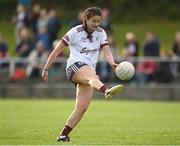 3 August 2022; Molly Mulryan of Galway scores a point during the ZuCar All-Ireland Ladies Football Minor ‘A’ Championship Final match between Cork and Galway at MacDonagh Park in Nenagh, Tipperary. Photo by Harry Murphy/Sportsfile