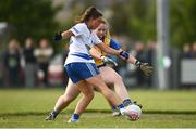 3 August 2022; Sarah Tierney of Monaghan shoots to score her side's third goal during the ZuCar All-Ireland Ladies Football Minor B Championship Final match between Monaghan and Longford at Donaghmore Ashbourne GAA club in Ashbourne, Meath. Photo by David Fitzgerald/Sportsfile