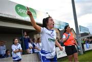 3 August 2022; Hannah Haughey of Monaghan reacts from the sideline late in the game during the ZuCar All-Ireland Ladies Football Minor B Championship Final match between Monaghan and Longford at Donaghmore Ashbourne GAA club in Ashbourne, Meath. Photo by David Fitzgerald/Sportsfile