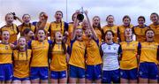 3 August 2022; Clare players celebrate after their side's victory in the ZuCar All-Ireland Ladies Football Minor ‘C’ Championship Final match between Clare and Wicklow at Kinnegad GAA club in Kinnegad, Westmeath. Photo by Piaras Ó Mídheach/Sportsfile