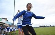 3 August 2022; Brenna Tierney of Monaghan celebrates a late score during the ZuCar All-Ireland Ladies Football Minor B Championship Final match between Monaghan and Longford at Donaghmore Ashbourne GAA club in Ashbourne, Meath. Photo by David Fitzgerald/Sportsfile