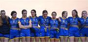 3 August 2022; Wicklow players after their side's defeat in the ZuCar All-Ireland Ladies Football Minor ‘C’ Championship Final match between Clare and Wicklow at Kinnegad GAA club in Kinnegad, Westmeath. Photo by Piaras Ó Mídheach/Sportsfile
