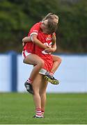 3 August 2022; Lily Murray, left, and Kaitlin Smith of Cork celebrate after their side's victory in the ZuCar All-Ireland Ladies Football Minor ‘A’ Championship Final match between Cork and Galway at MacDonagh Park in Nenagh, Tipperary. Photo by Harry Murphy/Sportsfile